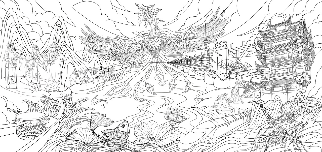 《荆楚·九凤》（图ZMzAwOTk5NzEy） - 商业插画 - 站酷设计师亦煊原创素材 - 站酷ZCOOL