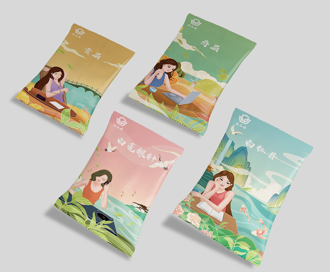 包装设计-品品香白茶年轻化包装设计（图ZMjE1OTEyMTk2） - 商业插画 - 站酷设计师这个ID有点萌原创素材 - 站酷ZCOOL