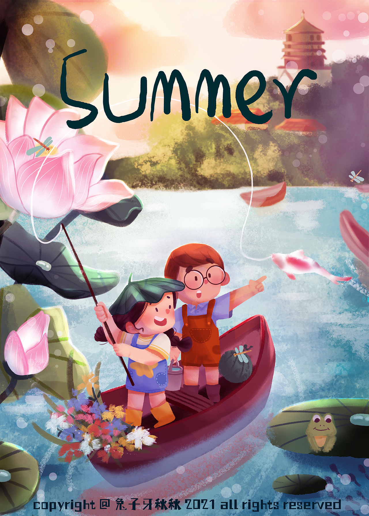 四季主题插画-春夏秋冬，我们在一起（图ZMjYxMDgwOTg0） - 创作习作 - 站酷设计师兔子牙秋秋原创素材 - 站酷ZCOOL