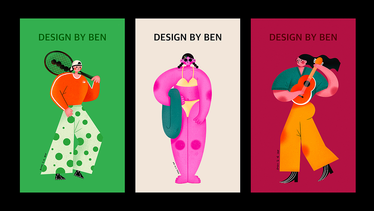 原创扁平插画人物-Cool girl（图ZMjIxODQxMDQ4） - 商业插画 - 站酷设计师一只本原创素材 - 站酷ZCOOL