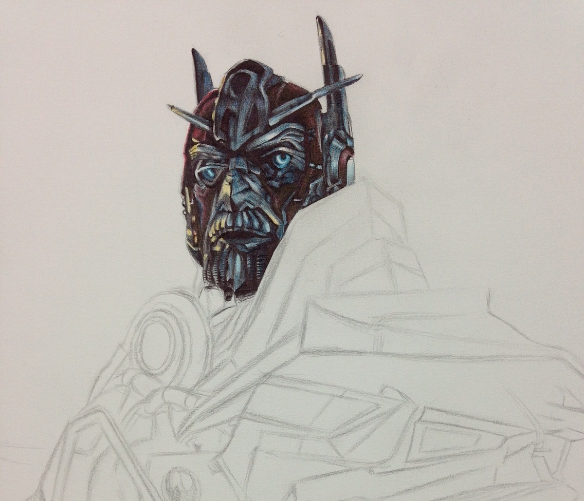 圆珠笔手绘变形金刚 御天敌（图ZMTU0MjEzMDg4） - 绘画 - 站酷设计师芋头Prime原创素材 - 站酷ZCOOL