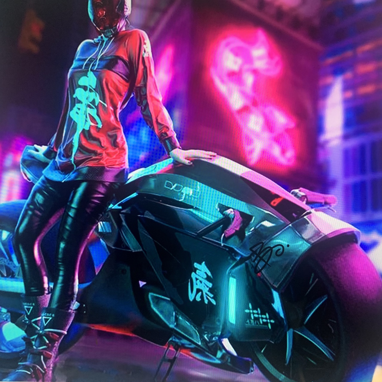 这是我喜欢的赛博朋克的配色～霓虹灯这种鲜艳的颜色.