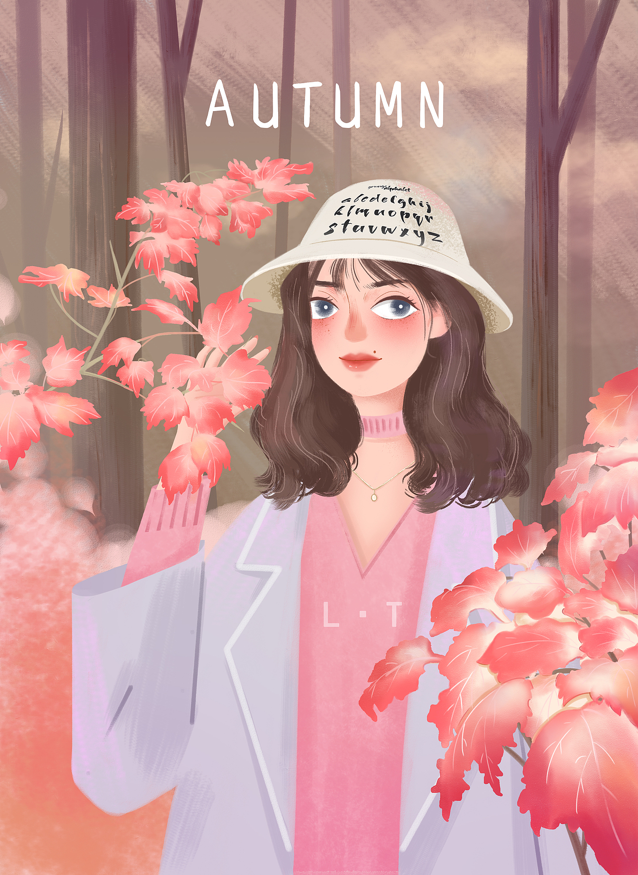 粉红的季节（图ZMjAyMDI2MTAw） - 商业插画 - 站酷设计师单薄的秋夜原创素材 - 站酷ZCOOL