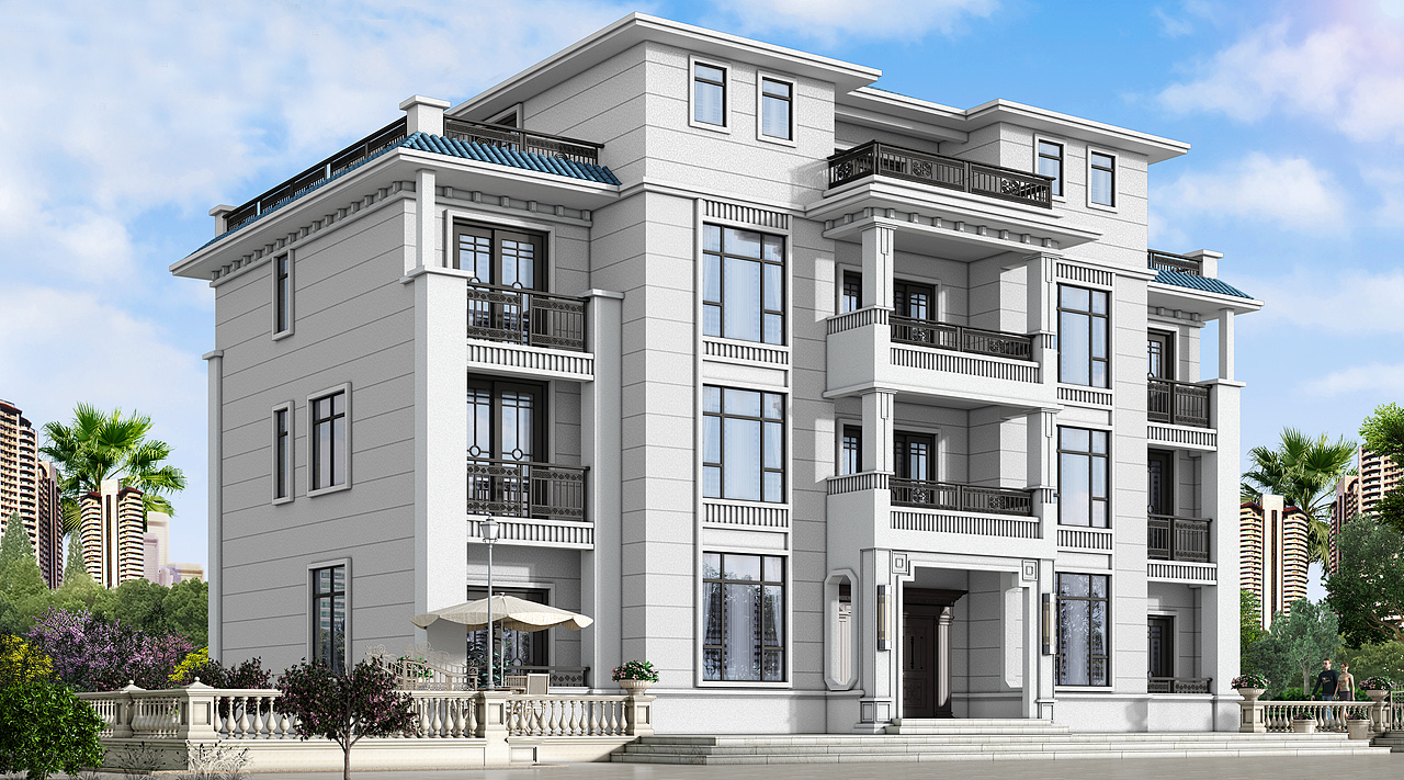 室外外墙效果图,