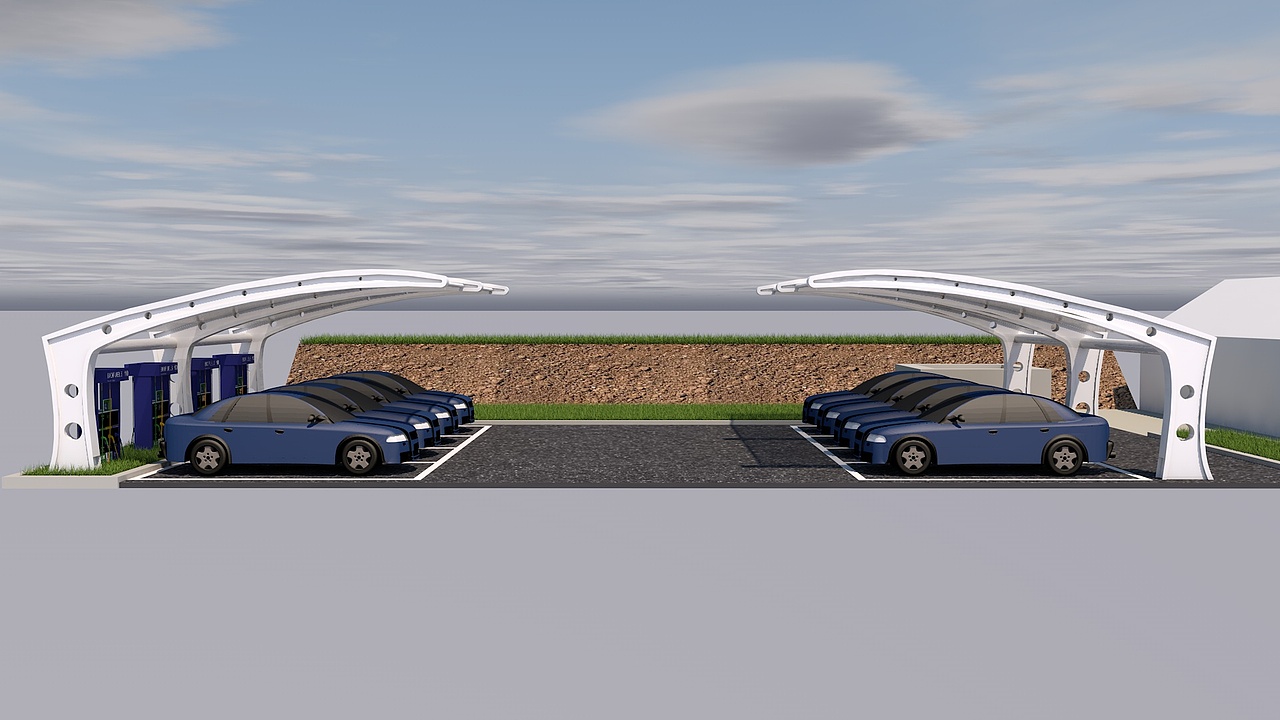 楚能项目停车棚（图ZMzQxMjYzODYw） - 建筑/空间 - 站酷设计师宜昌阿东原创素材 - 站酷ZCOOL