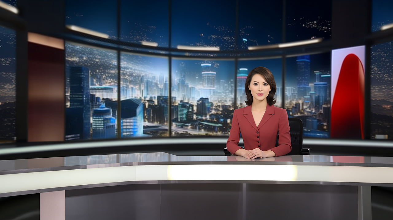 midjourney生成---电视新闻主播