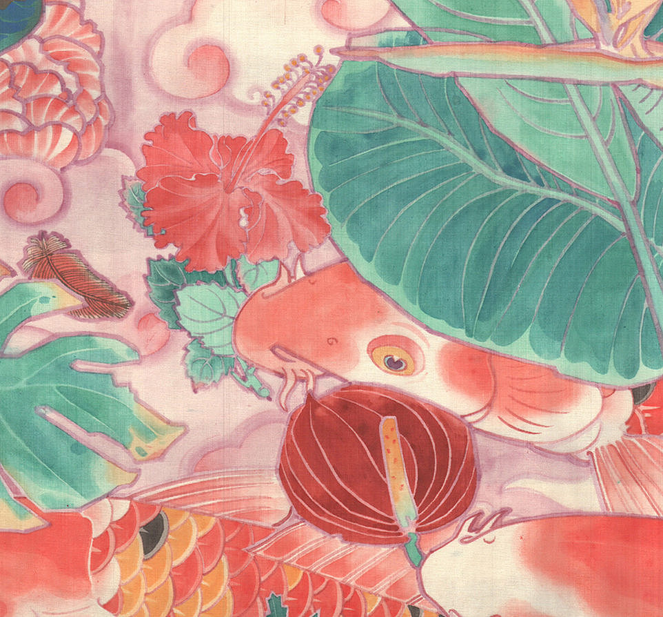 国潮工笔 | 《不知终日梦为鱼》（图ZMzQ0OTU0NTU2） - 艺术插画 - 站酷设计师Art张文学原创素材 - 站酷ZCOOL