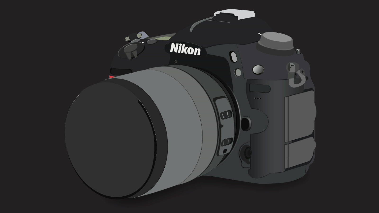 超写实尼康D7000绘制及过程演示（图ZNjU3NzMzNDg=） - 图标 - 站酷设计师是叨叨呀原创素材 - 站酷ZCOOL