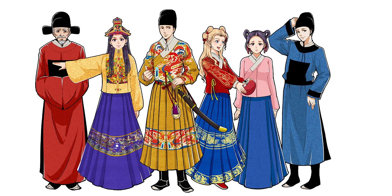 18年的一组明朝漫画人设