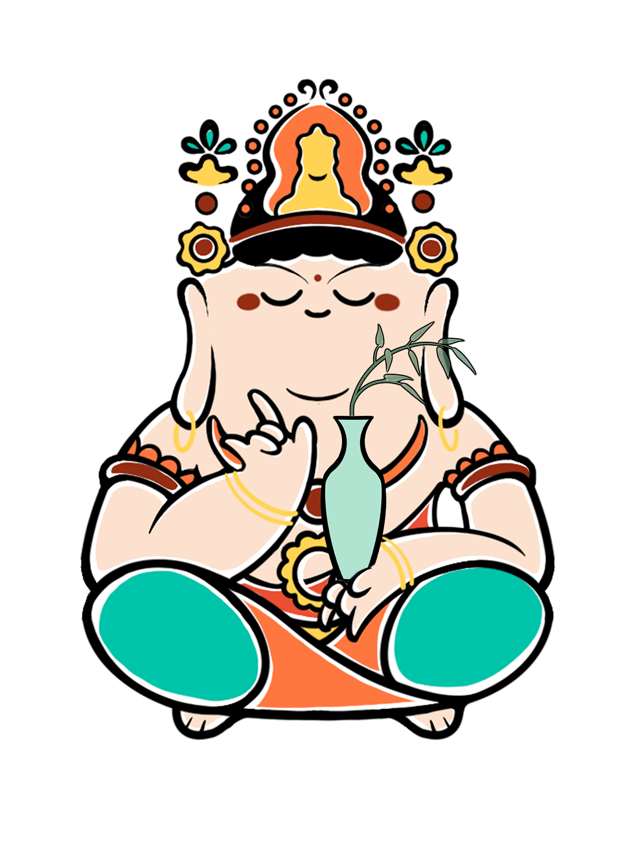 敦煌风格 八大菩萨及其坐骑