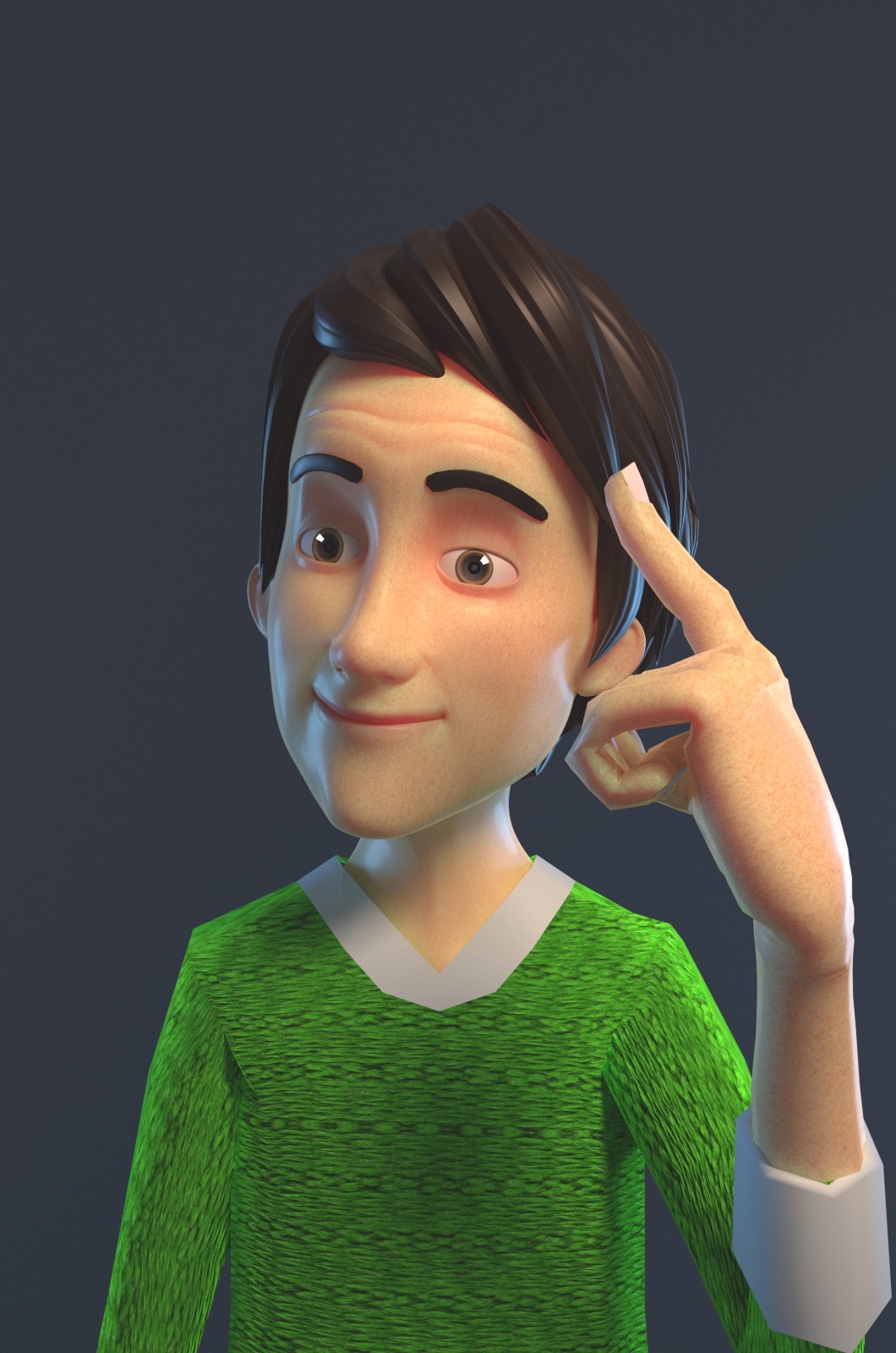 三维模型 卡通角色 3d建模影视动画 片头制作卡通男孩