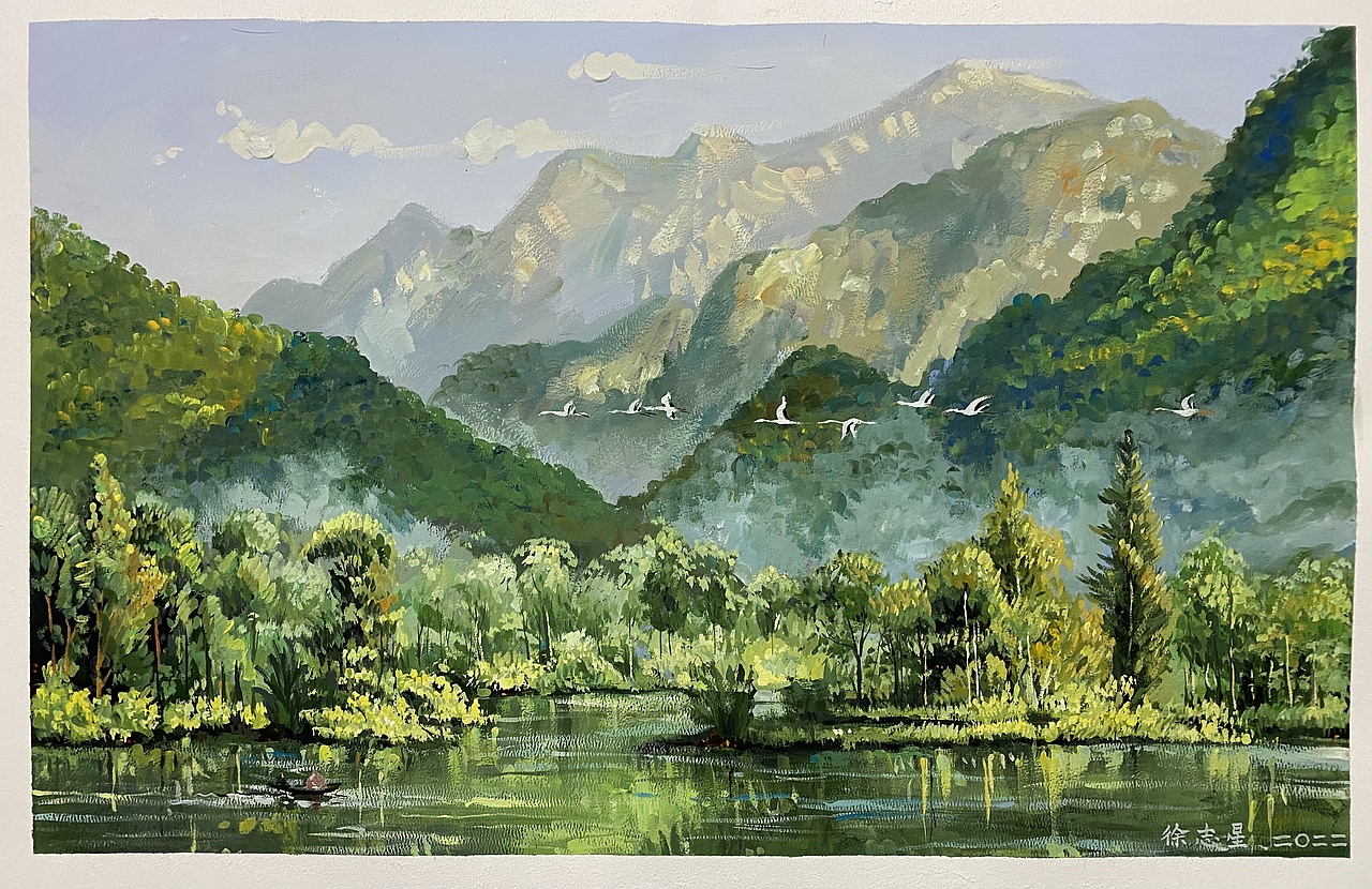 綠水青山（圖ZMjg2ODczNjIw） - 繪畫 - 站酷設計師starsssss原創(chuàng)素材 - 站酷ZCOOL