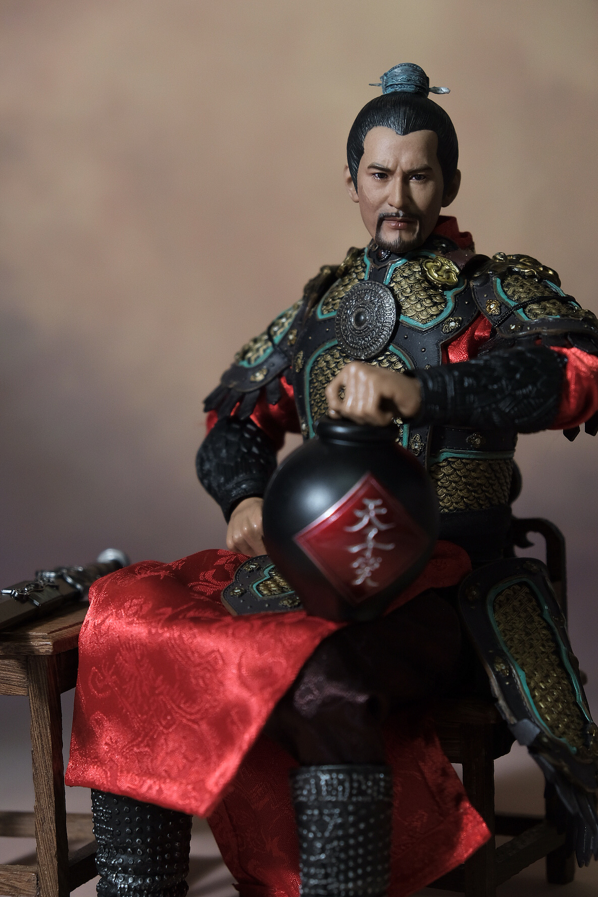 古服汉服岳飞兵人人偶