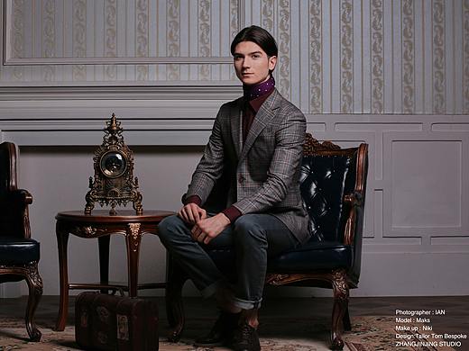 外模复古西服创作拍摄
