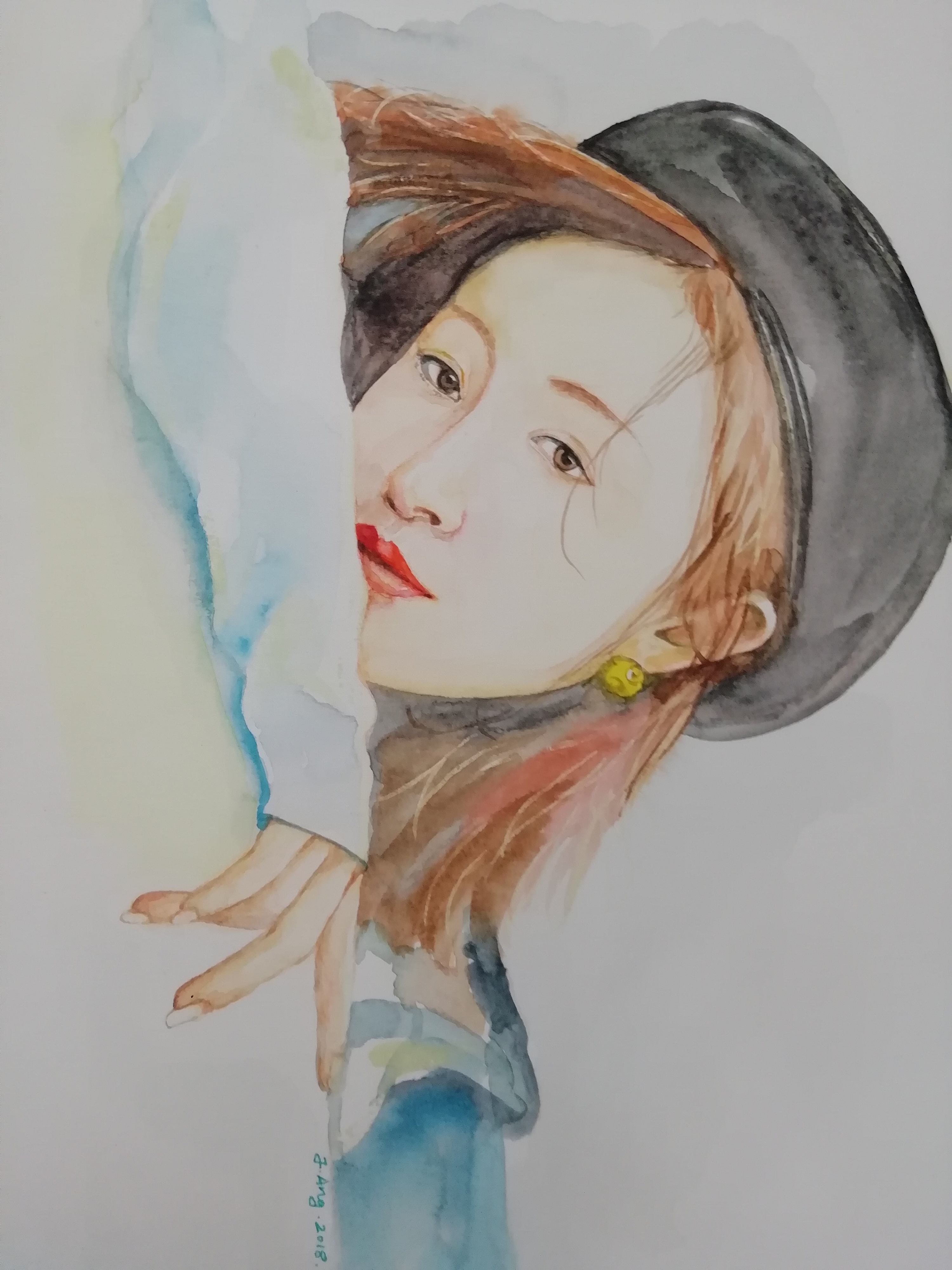 水彩画 大女孩子|纯艺术|水彩|艺博乐创意袁博 - 原创作品 - 站酷