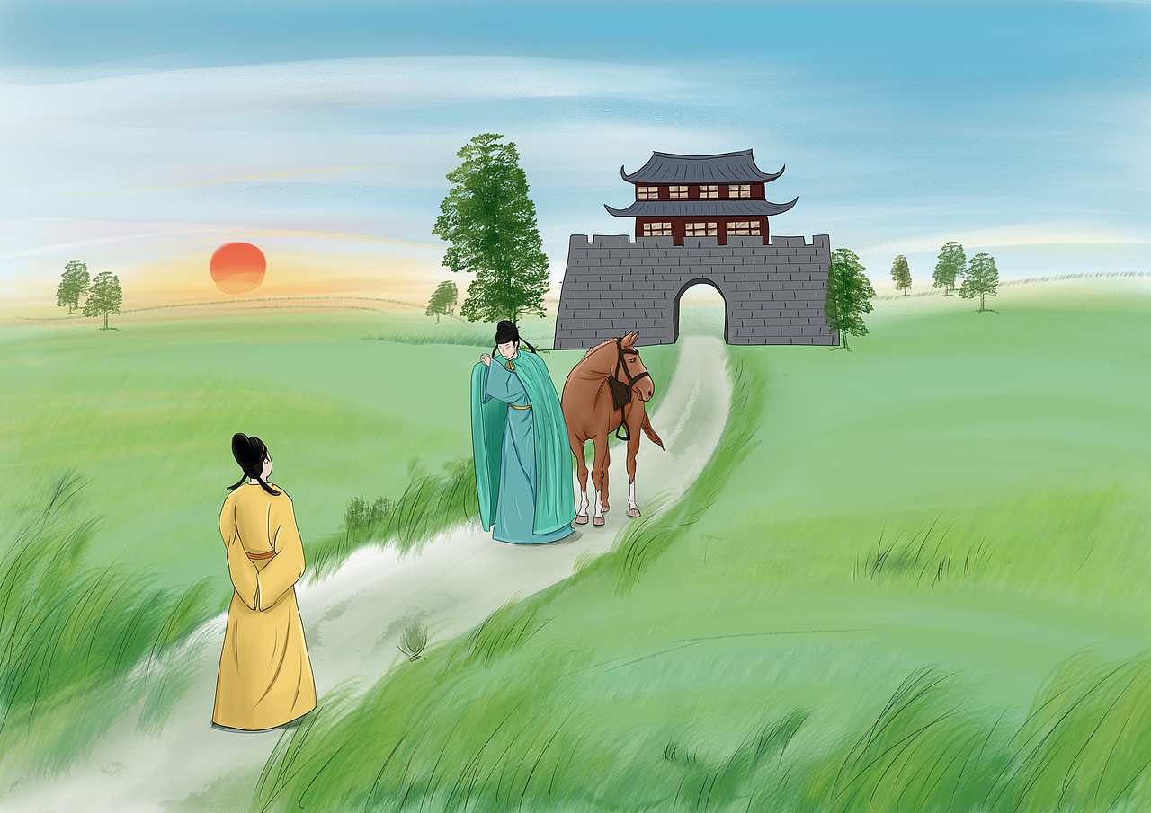 手绘儿童古诗插画