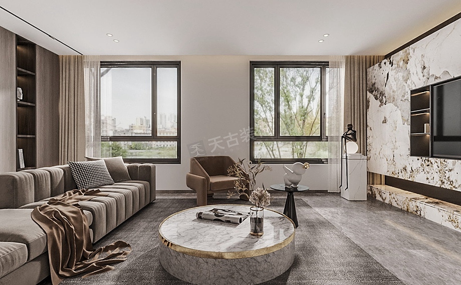 璧山茅莱山居装修案例,现代简约叠拼别墅设计效果图_天古装饰设计师t-