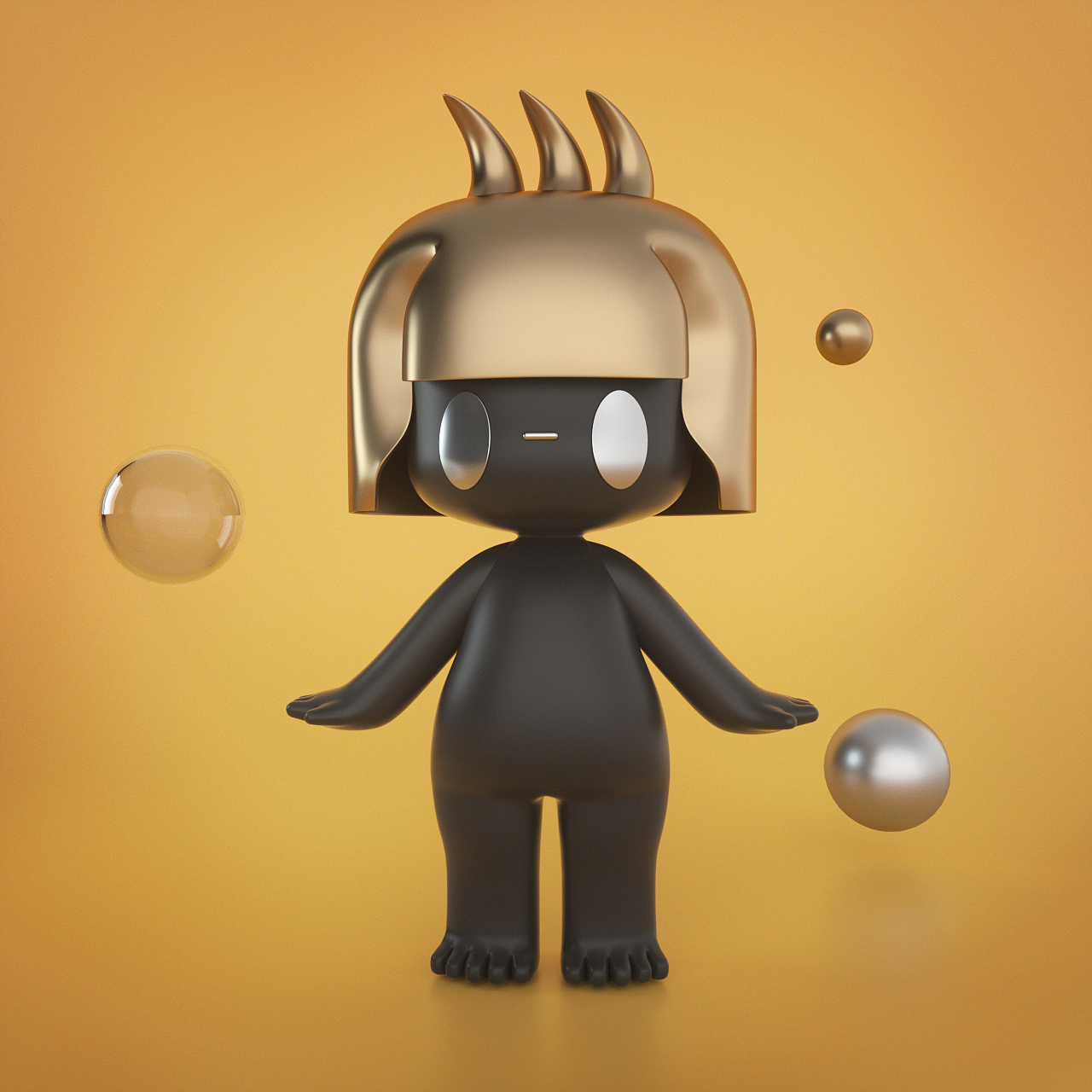 黑金配色的烁烁模型