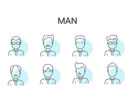 男生MAN-线条图标练习（个人主页-ZMzAwNTEwOTI=） - 其他UI - 站酷设计师magical波加曼原创素材 - 站酷ZCOOL