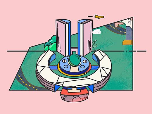 安徽合肥城市建筑icon图标MBE插画 | Havviko