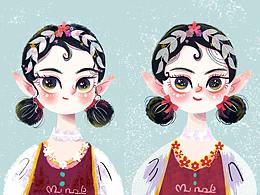 臨摹了一些插畫 來(lái)練習(xí)手感