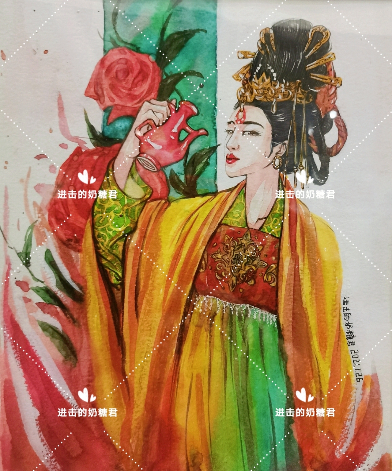 晚唐贵妃（图ZMjU0Mjc3MTA0） - 绘本 - 站酷设计师李玥燃原创素材 - 站酷ZCOOL
