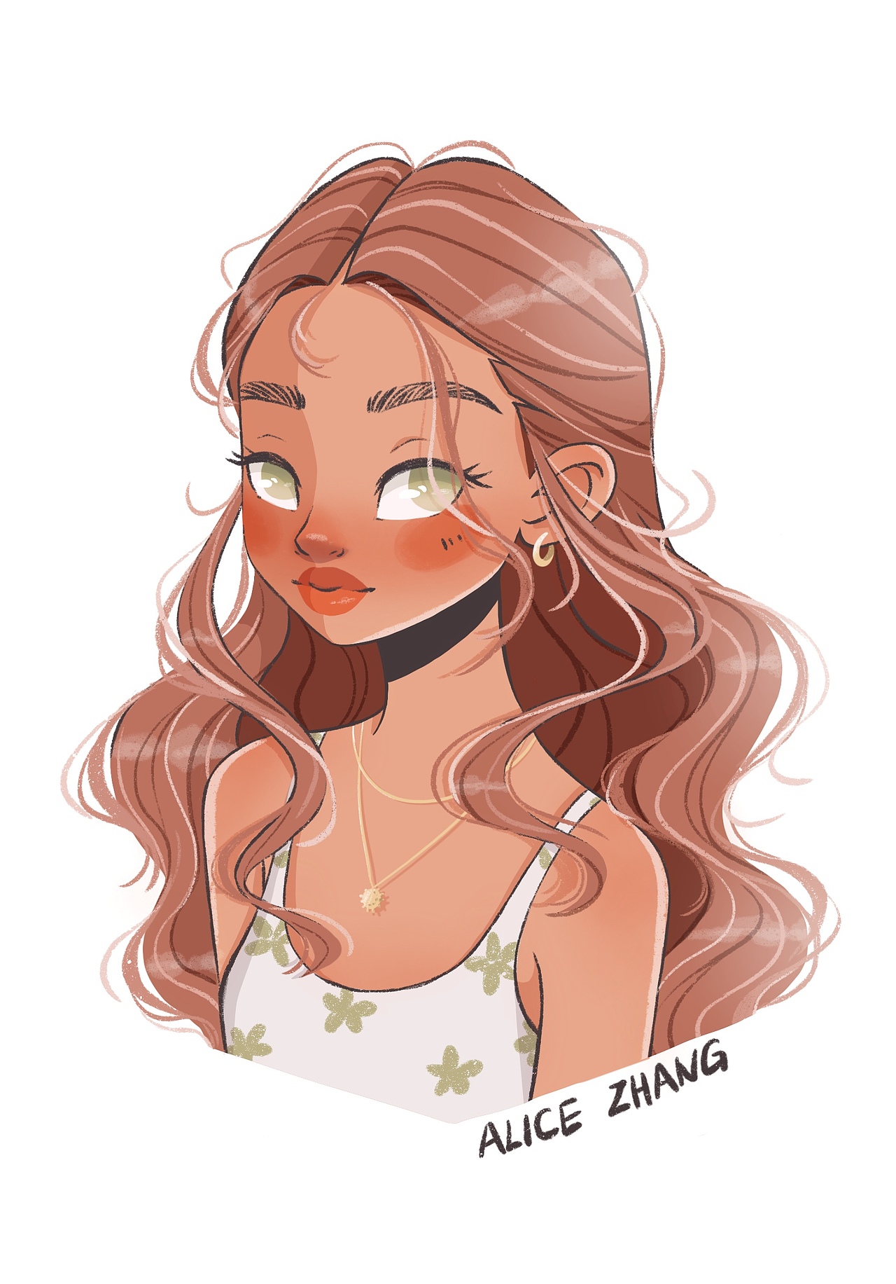 ipad procreate 欧美风人物插画少女头像