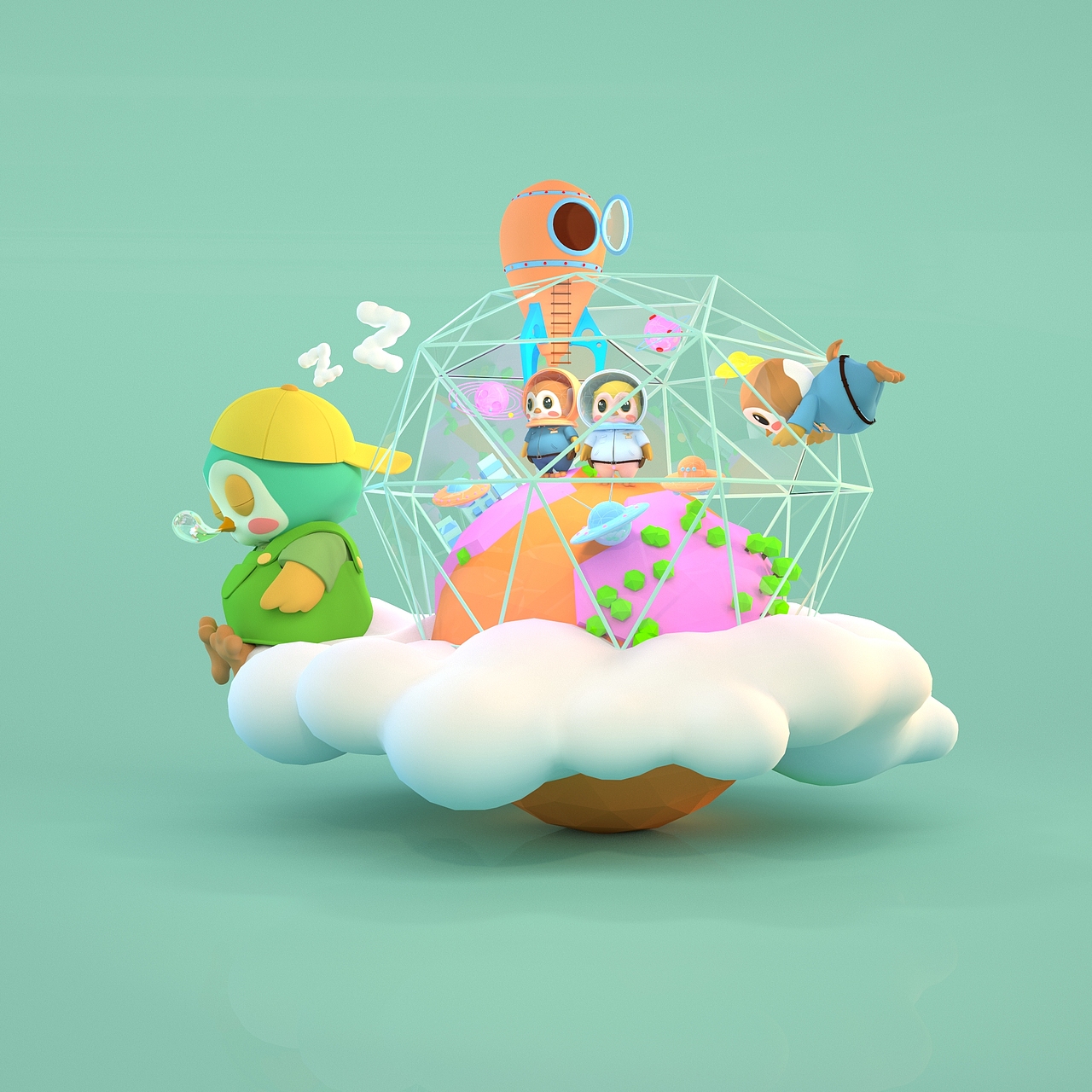 三维卡通形象设计 业动漫设计 ip动画开发 企业吉祥物