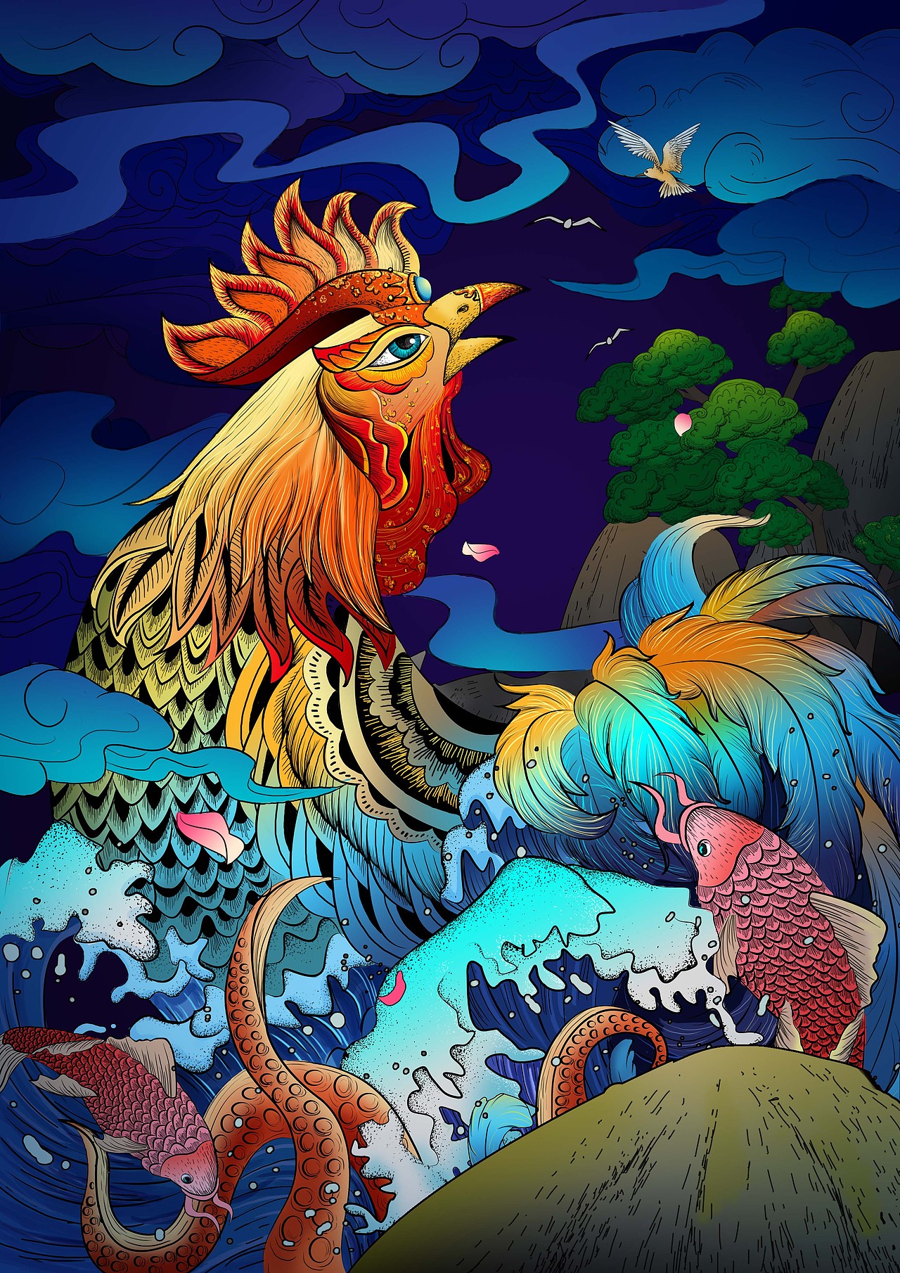 我爱鸡鸡爱我（图ZNjg0MzU2MzI=） - 商业插画 - 站酷设计师健美糖原创素材 - 站酷ZCOOL
