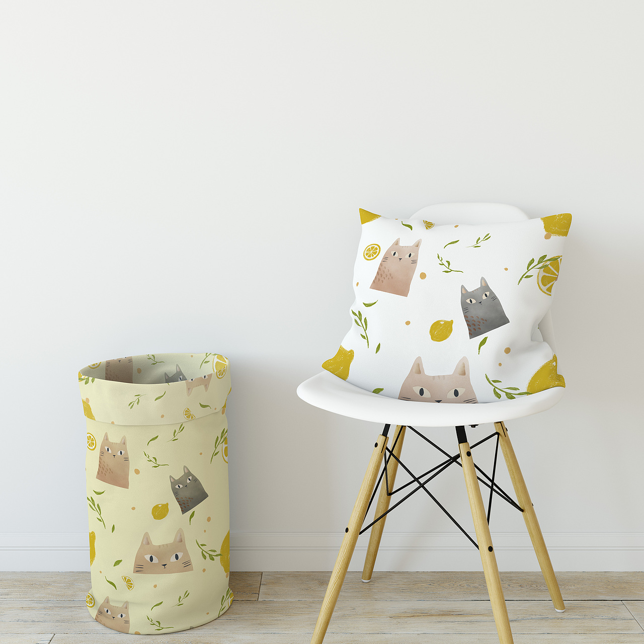 水彩猫咪图案|连续图案|水彩风|手绘插画（图ZMzc0MDI1NDQ0） - 商业插画 - 站酷设计师黄一一Stacy原创素材 - 站酷ZCOOL