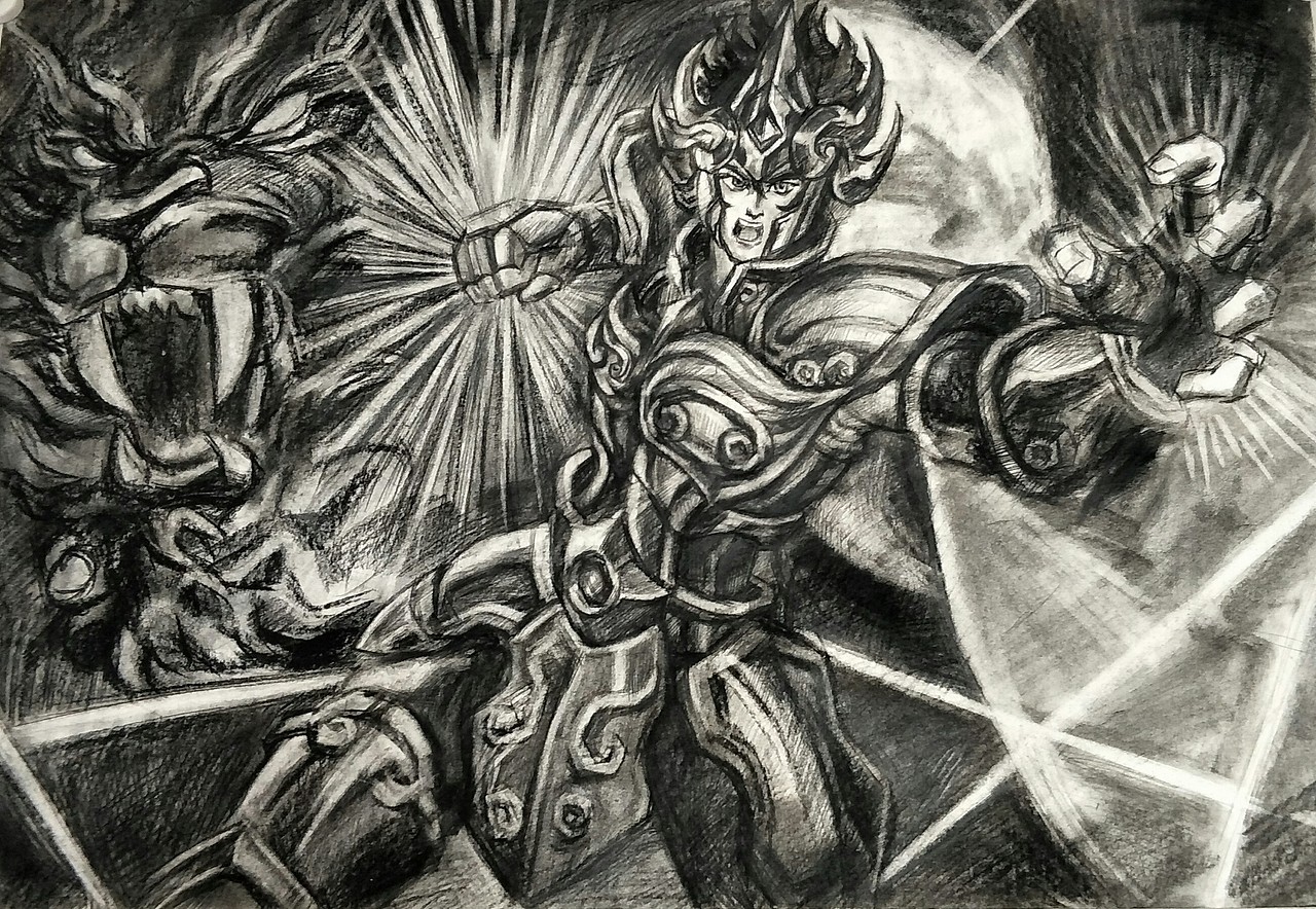 达摩狮子座素描（图ZMTU1OTQxNzk2） - 单幅漫画 - 站酷设计师King198515原创素材 - 站酷ZCOOL