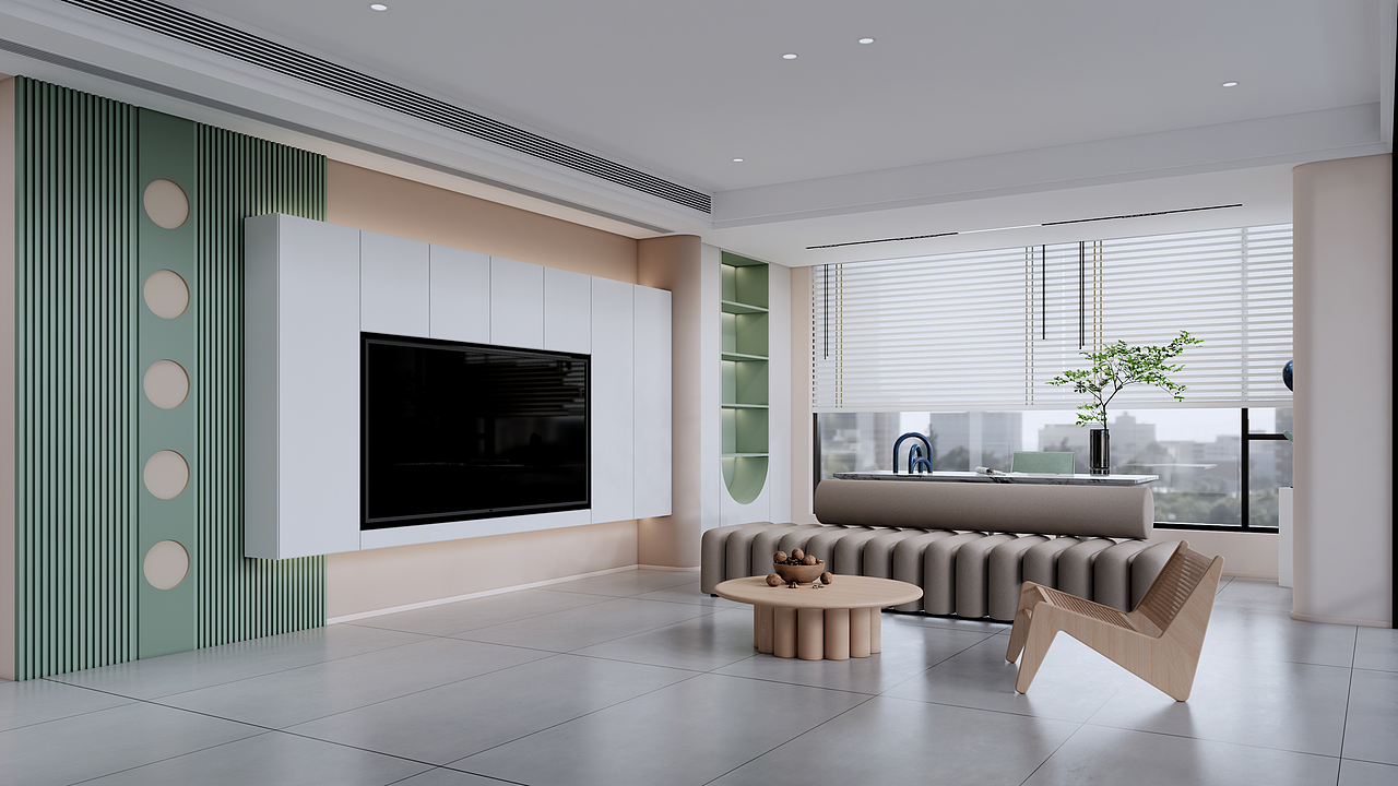 172㎡现代奶咖风，春日里的温柔