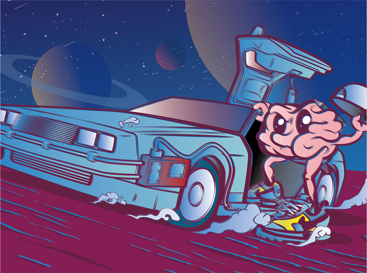 穿梭時(shí)間的大腦（圖ZMjcxMjIxMDg0） - 商業(yè)插畫 - 站酷設(shè)計(jì)師PingW原創(chuàng)素材 - 站酷ZCOOL