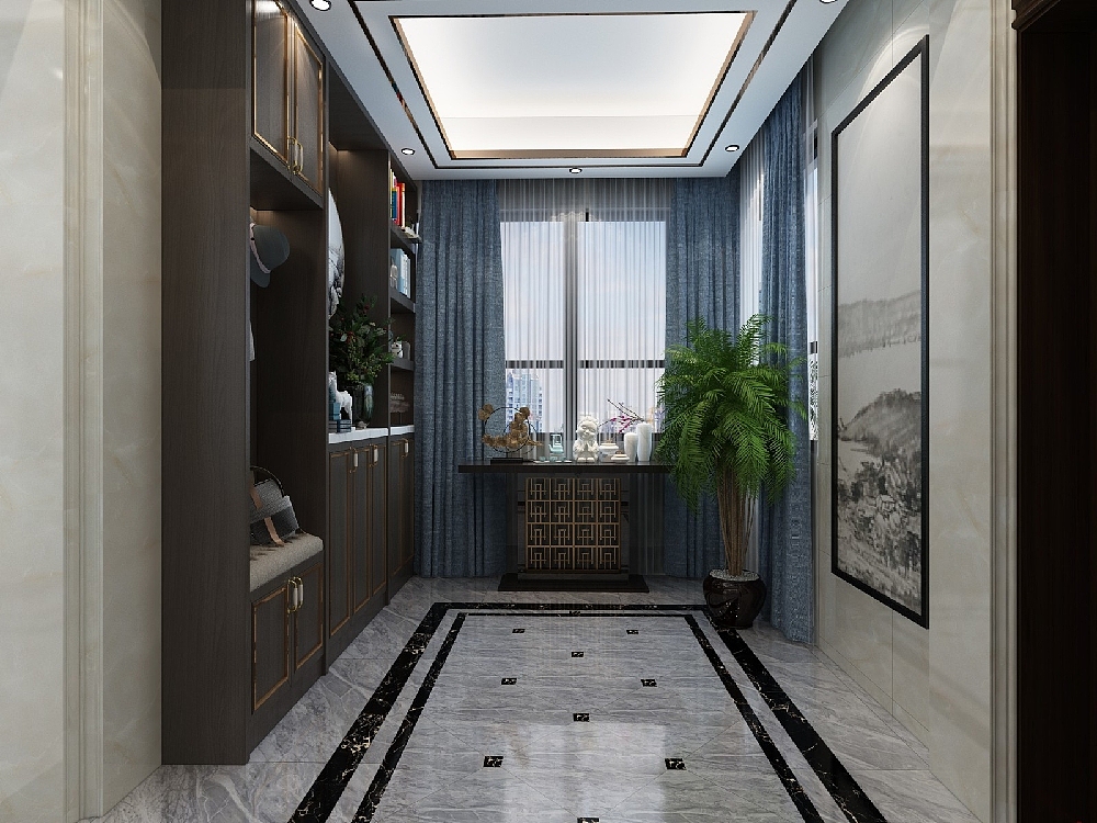 鞋柜的设计很赞,打破传统的中式沉闷感