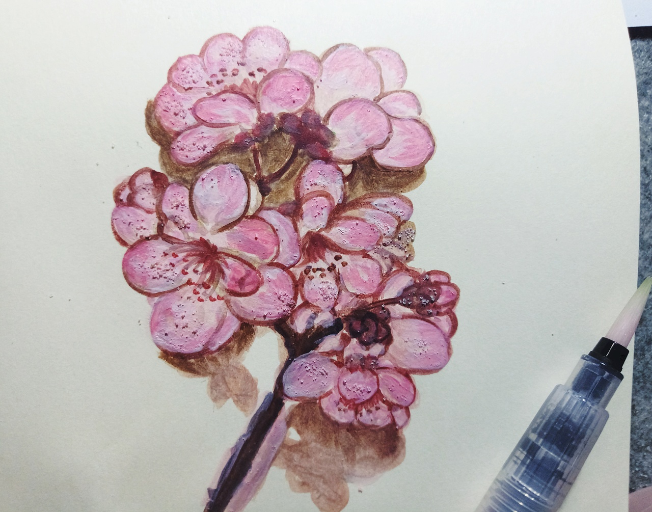 水粉开堂课-梅花