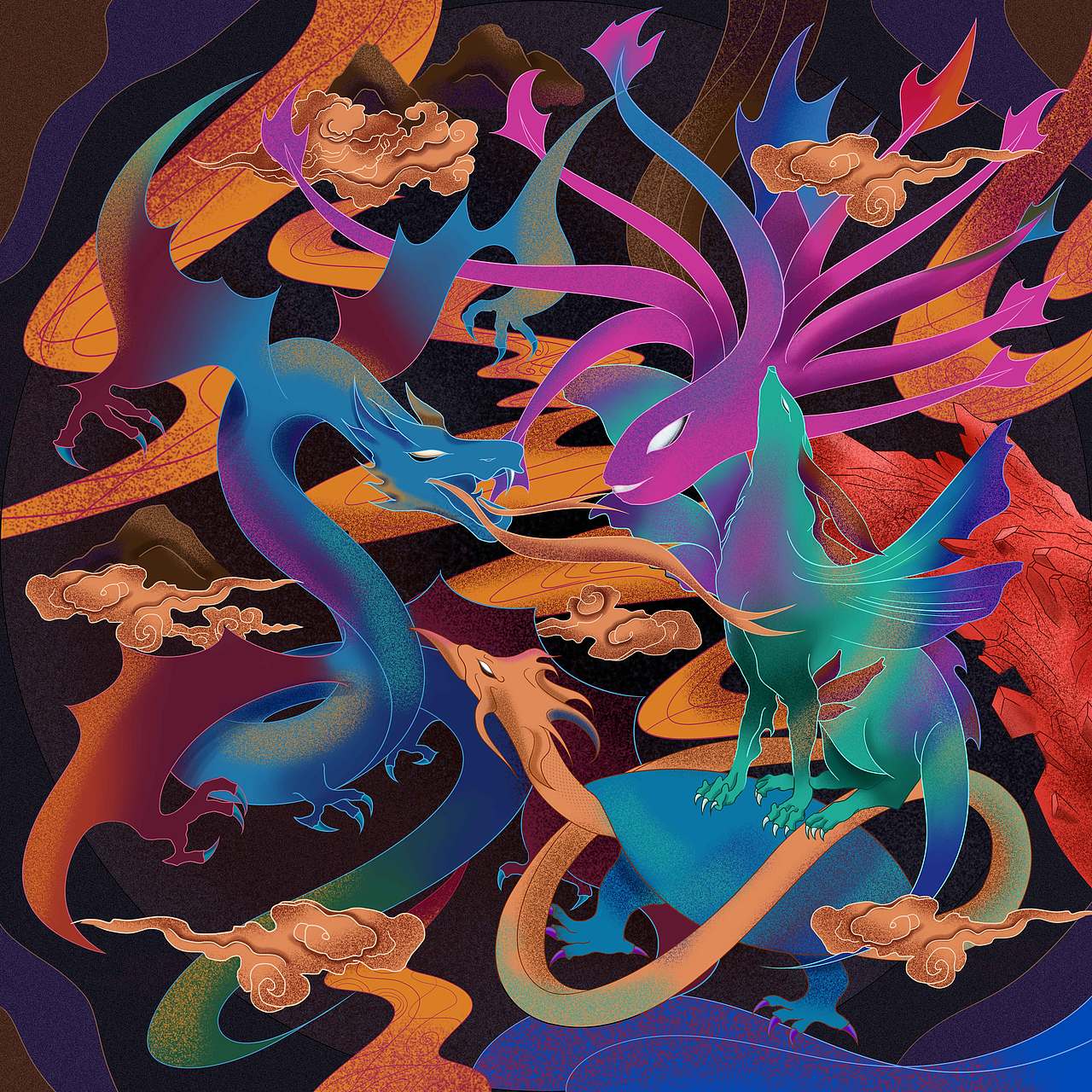 《山海经》手绘插画