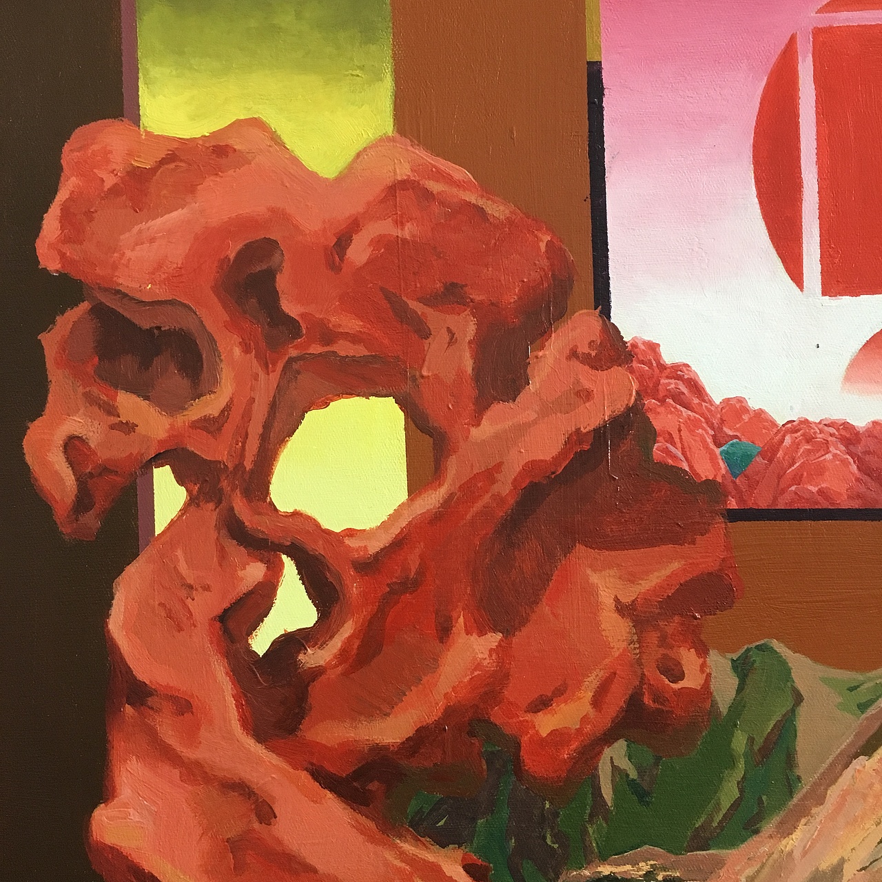 《看山》 布面丙烯 100cm✖️100cm（图ZMTM2ODY5NDQ0） - 绘画 - 站酷设计师weijk028原创素材 - 站酷ZCOOL