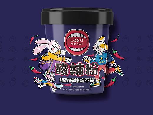 酸辣粉视觉设计插画包装