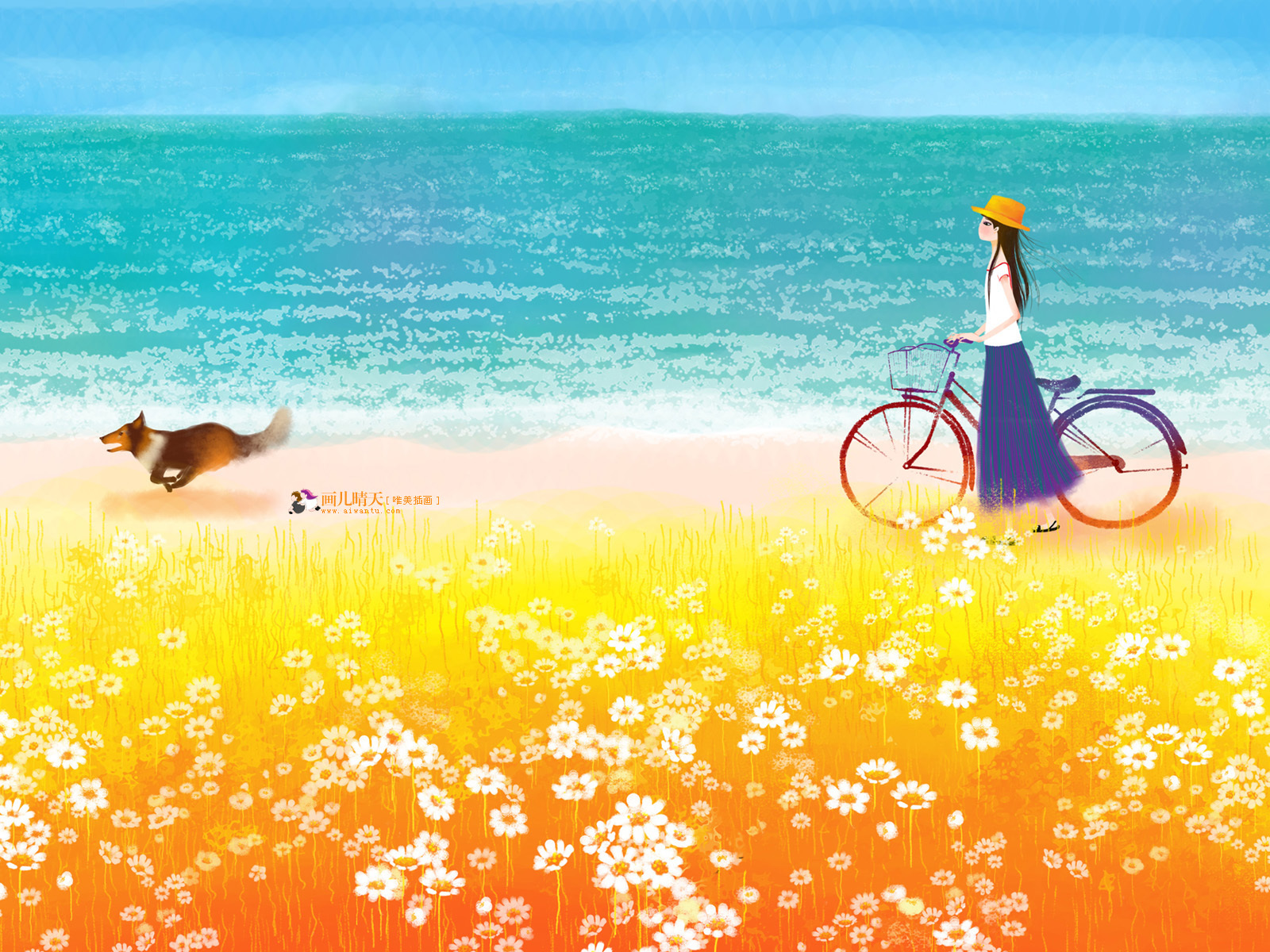 画儿晴天 唯美插画 壁纸插画 桌面插画 唯美壁纸 唯美浪漫小清新