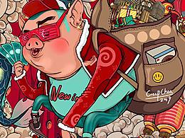 2019年豬年海報,為什么不早發(fā)出來？怕盜圖