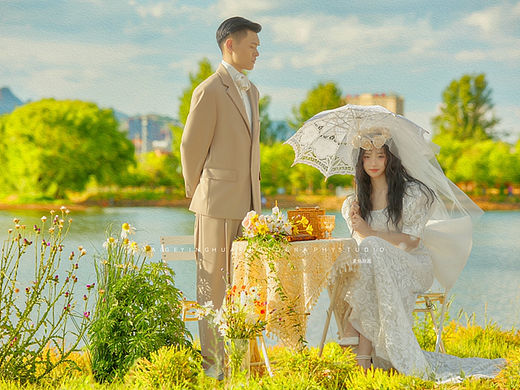 油画风格婚纱照