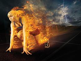 PS制作美女火热燃烧效果 