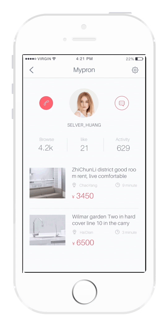 rent app 租房应用设计（dribbble 100days）（图ZNTA5NjU0ODg=） - APP界面 - 站酷设计师UILEO_原创素材 - 站酷ZCOOL
