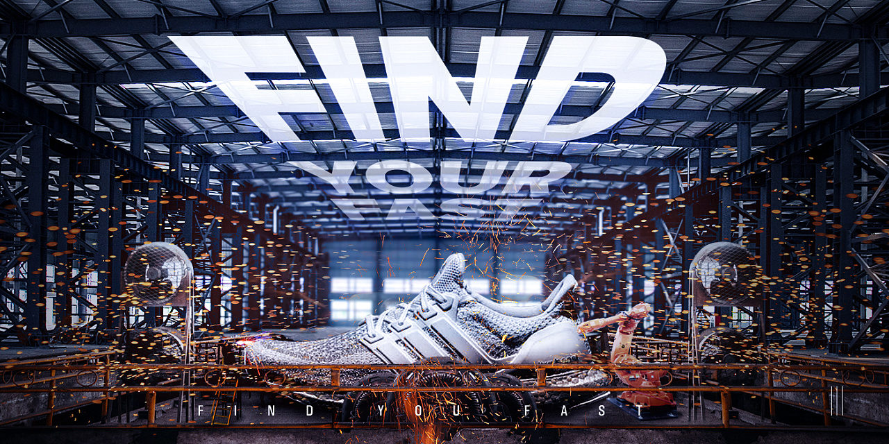 工业风鞋子海报|平面|海报|w王大拿 - 临摹作品 - 站酷 (zcool)