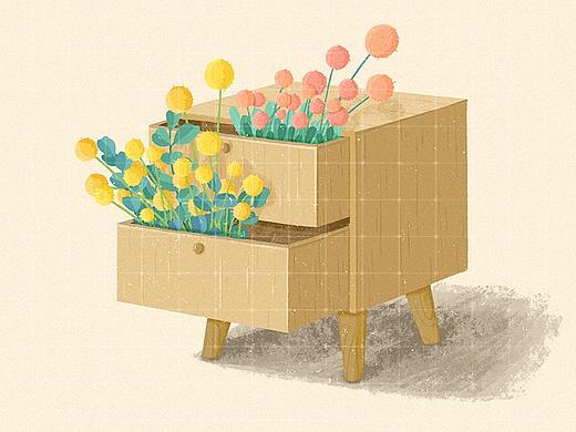 板绘插画-花开花落