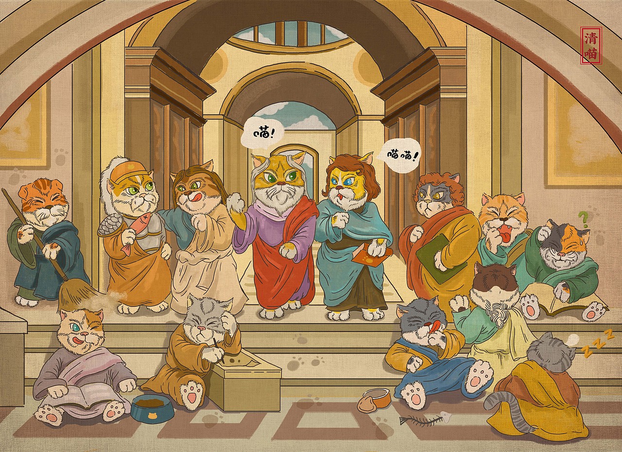 世界名画系列（图ZMTQ4OTQ1MzA4） - 商业插画 - 站酷设计师清喵原创素材 - 站酷ZCOOL