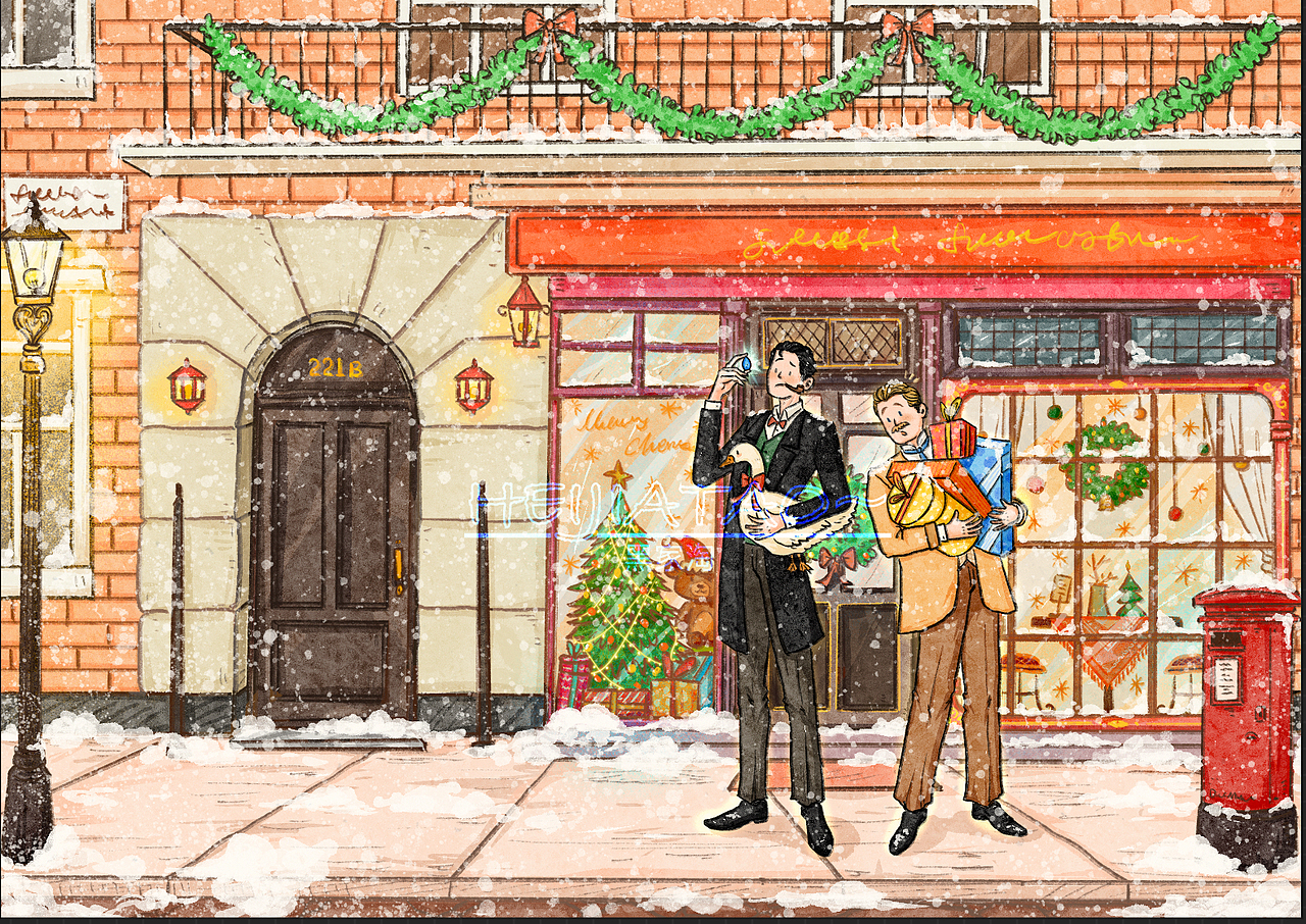 福尔摩斯《蓝宝石案》圣诞版（图ZMzUyMDM0Nzky） - 商业插画 - 站酷设计师黑家淘原创素材 - 站酷ZCOOL