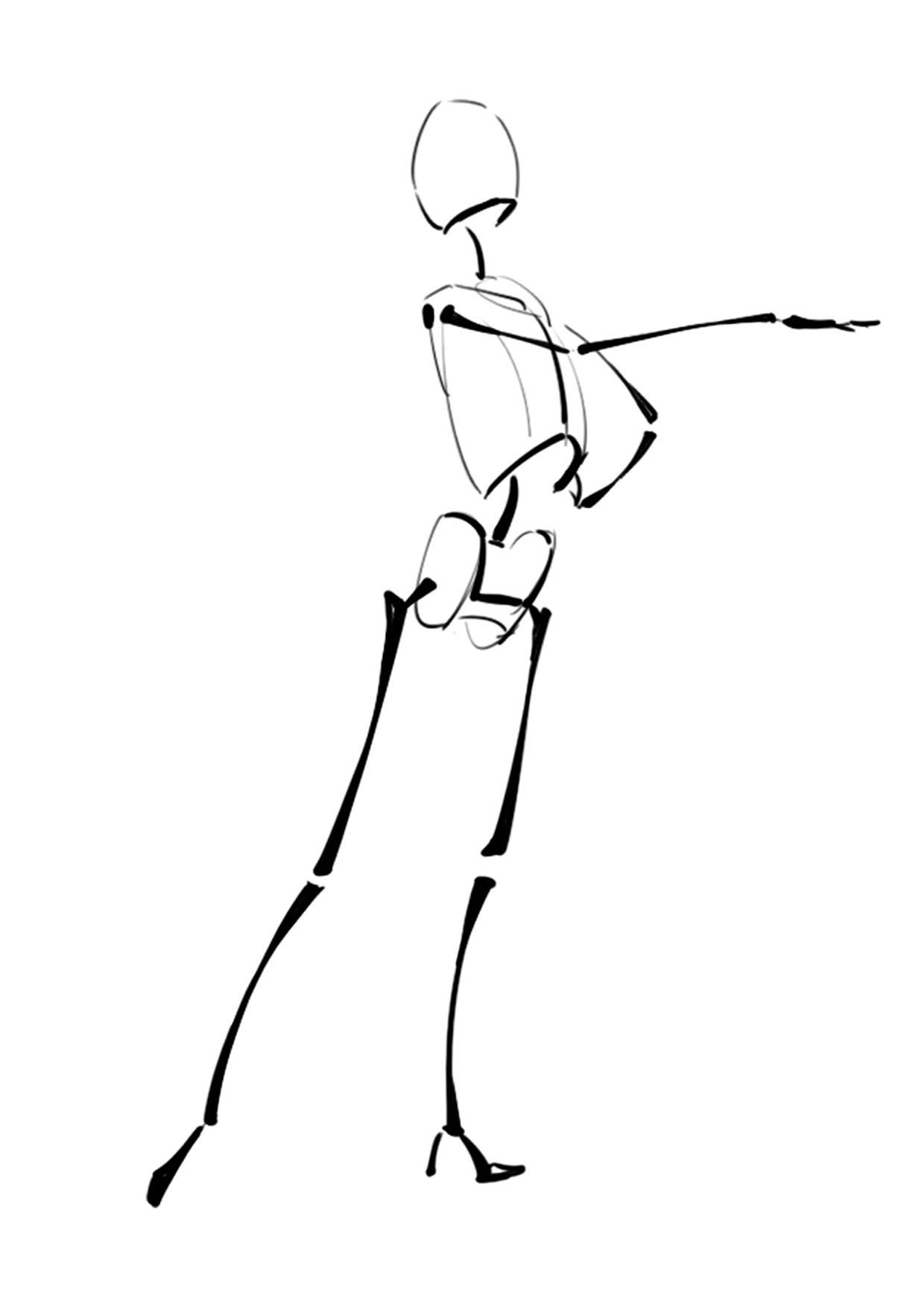 九种不同站姿的火柴人动态