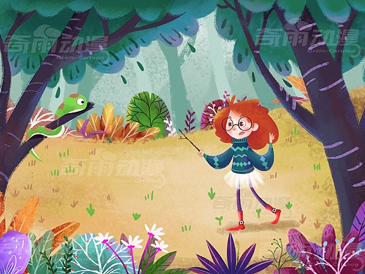 商业插画儿童插画手绘插画儿童绘本欧美儿插练习习作2