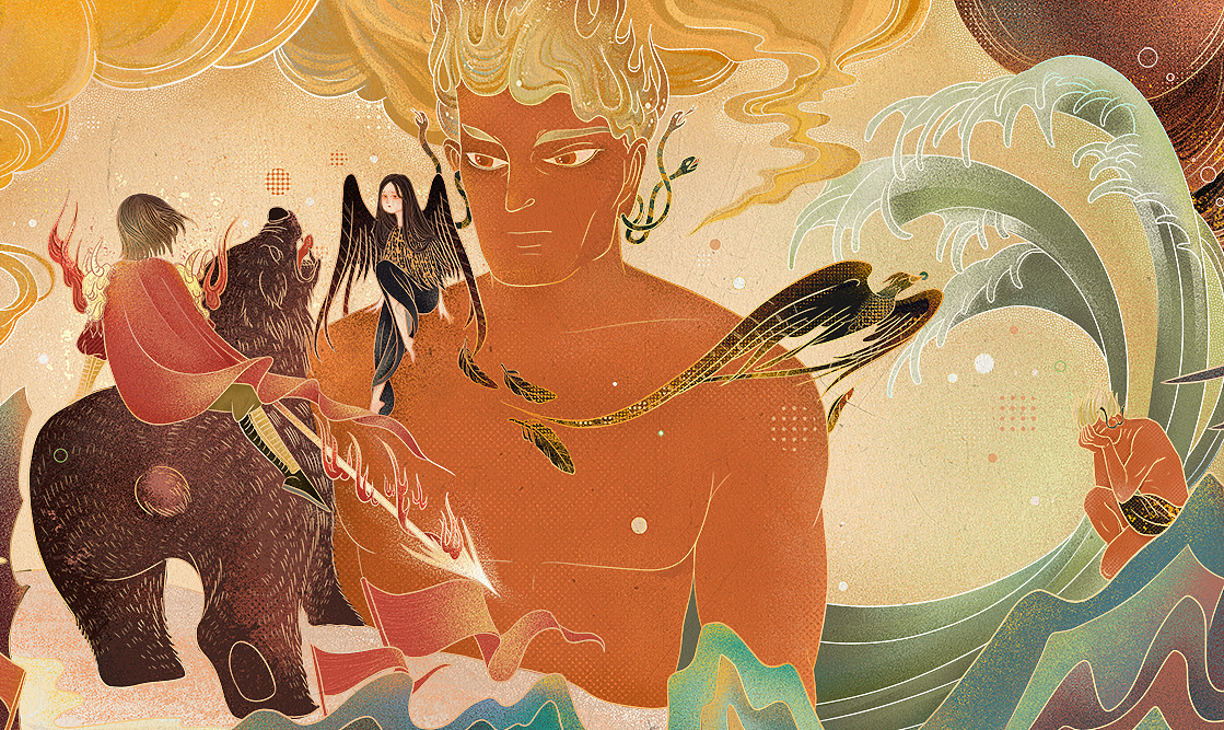 上古神话《蚩尤》长卷插画（图ZMjMzNDAwODYw） - 绘本 - 站酷设计师呱呱_原创素材 - 站酷ZCOOL